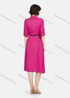 Wholesale Women's Business Casual Long Sleeve Plain Knee Length Shirt Dress With Belt - Liuhuamall
