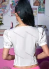 Wholesale Women's Double V Neck Puff Sleeve Button Down Plain Blouse AY261# - Liuhuamall