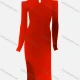 Wholesale Women's Elegant Plain Crew Neck Cut Out Cold Shoulder Long Sleeve Split Side High Waist Dress 8# Clothing Wholesale Market Liuhua