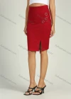 Wholesale Women's Summer High Waist Solid Side Slit Pencil Skirt - Liuhuamall