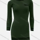 Wholesale Women's Casual Plain Striped Trim Crew Neck Long Sleeve High Waist Tee Dress 9# Clothing Wholesale Market Liuhua