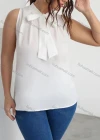 Wholesale Women's Casual Plain Tie Neck Tank Top - Liuhuamall