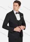 Wholesale Men's Formal Plain Slim Fit Lapel Suit Jacket With Waistcoat 3 Piece Set - Liuhuamall
