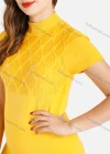 Wholesale Women's Casual Cable Knit Rhinestone Mock Neck Sweater - Liuhuamall