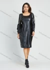 Wholesale Women's Fashion Plain Square Neck Knee Length Dress - Liuhuamall
