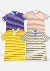 Wholesale Men's Embroidery 100% Cotton Slim Fit Striped Casual Polo Shirt 8764# - Liuhuamall