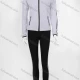 Wholesale Women's Zip Hooded Pockets Striped Jacket & Leggings Sporty Set 9131# Light Gray Clothing Wholesale Market Liuhua