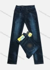 Wholesale Men's Casual Distressed Button Pockets Labelled Embroidered Frayed Plain Jean - Liuhuamall