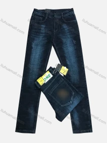 Wholesale Men's Casual Distressed Button Pockets Labelled Embroidered Frayed Plain Jean, LIUHUA CLOTHING WHOLESALE
