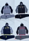 Wholesale Men's Casual Hooded Jacket & Drawstring Sweatpants 2-piece Set 861# - Liuhuamall