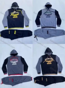 Wholesale Men's Casual Hooded Sweatshirt & Drawstring Sweatpants 2-piece Set 866#, LIUHUA CLOTHING WHOLESALE