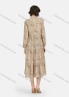 Wholesale Women's Casual Paisley Print Button Front Long Sleeve Ruffle Hem Midi Dress - Liuhuamall