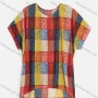 Wholesale Women's Plaid Round Neck Drop Shoulder Short Sleeve Knit Top preview