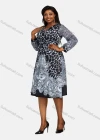 Wholesale Women's Casual Wrap V Neck Long Sleeve Lace Up Allover Print Dress - Liuhuamall