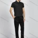 Wholesale Men's Casual Plain Short Sleeve Split Side Polo Shirt LF008# Black Clothing Wholesale Market Liuhua