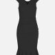 Women's Casual V Neck Cap Sleeve Plain Mermaid Dress 2# Clothing Wholesale Market -LIUHUA