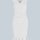 Women's Casual V Neck Cap Sleeve Plain Mermaid Dress 3# Clothing Wholesale Market -LIUHUA