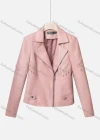 Wholesale Women's Casual Lapel Long Sleeve Zipper Plain Leather Crop Biker Jacket - Liuhuamall