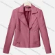 Wholesale Women's Casual Lapel Long Sleeve Zipper Plain Leather Crop Biker Jacket Red Clothing Wholesale Market Liuhua