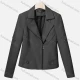 Wholesale Women's Casual Lapel Long Sleeve Zipper Plain Leather Crop Biker Jacket Black Clothing Wholesale Market Liuhua