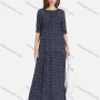 Wholesale Women's Casual Allover Print Half Sleeve Ruffle Hem Maxi Dress preview