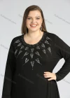 Wholesale Women's Plus Size Casual Crew Neck Short Sleeve Embroidery Knee Length Dress - Liuhuamall