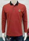 Wholesale Men's Casual Plain Long Sleeve Polo Shirt - Liuhuamall