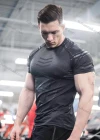 Wholesale Men's Sporty Short Sleeve Breathable High Stretch Skinny Quick Dry Tee - Liuhuamall