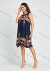 Wholesale Women's Keyhole Neck Sleeveless Floral Print Knee Length Dress - Liuhuamall