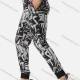 Wholesale Men's Athletic Workout Graffiti Zipper Pockets Ankle Length Joggers 7109# White Clothing Wholesale Market Liuhua
