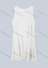 Wholesale Woman's Casual Round Neck Sleeveless Embroidered Ruffle Hem Tank Dress - Liuhuamall