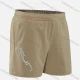 Wholesale Women's Athletic Workout Reflective Letter Print Elastic Waist Shorts 1203# Khaki Clothing Wholesale Market Liuhua