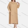 Wholesale Women's Casual Plain Crew Neck Long Sleeve Split Side Loose Fit Dress preview