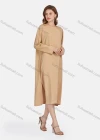 Wholesale Women's Casual Plain Crew Neck Long Sleeve Split Side Loose Fit Dress - Liuhuamall