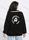 Wholesale Women's Casual Quarter Zip Stand Collar Embroidery Pullover Teddy Coat - Liuhuamall