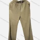 Wholesale Women's Straight Leg Shirred Plain Drawstring Ankle Length Causal Pant Olive Green Clothing Wholesale Market Liuhua