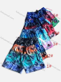 Wholesale Men's Casual Tropical Ombre Slant Pockets Elastic Waist Shorts 115-8#, LIUHUA CLOTHING WHOLESALE