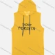 Wholesale Men's 100%Cotton Casual Drawstring Letter Slogan Print Hooded Tank Top With Kangaroo Pocket MS2017# 15# Clothing Wholesale Market Liuhua