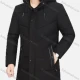 Wholesale Men's Casual Plain Drawstring Hooded Button Down Zipper Down Jacket Black Clothing Wholesale Market Liuhua