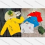 Wholesale Boy's Comfy Long Sleeve Letter Print Button Elastic Polo Shirt preview