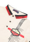 Wholesale Boys Casual Letter Print Striped Polo Shirt - Liuhuamall