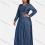 Wholesale Women's Casual Crew Neck Long Sleeve Flap Pockets Dress With Belt 1123# preview