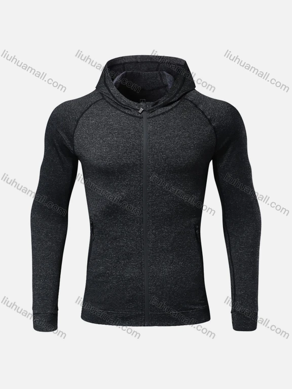Wholesale Boy's Athletic Workout Plain Splicing Long Sleeve Hoodie 831#