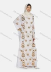 Wholesale Women's Islamic Muslim Round Neck Sequin Star Glitter Maxi Abaya - Liuhuamall