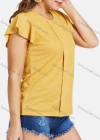 Wholesale Women's Casual Round Neck Ruffle Sleeve Plain Tops - Liuhuamall