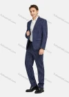 Wholesale Men's Fashion Single Breasted Lapel Striped Pockets Blazer & Pants 2 Piece Suit Sets - Liuhuamall