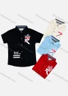 Wholesale Boy's Casual Letter Print Short Sleeve Shirt - Liuhuamall