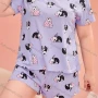 Wholesale Women's Lounge Milk Silk Cute Panda Print Crew Neck Short Sleeve T-shirt & Shorts Soft Pajamas Sets DM02303-15# preview