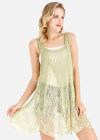 Wholesale Women's Casual Sleeveless Floral Weave&Lace Asymmetrical Hem Cover Up - Liuhuamall