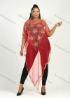 Wholesale Women's Muslim Islamic Glamorous Triangle Hem Sequin Mesh Translucent Cover Up Cloak - Liuhuamall